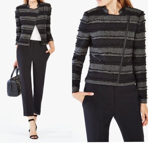 BCBG Max Azria Jaison Fringe Moto Jacket ASO Willa Holland Size S - Picture 7 of 13